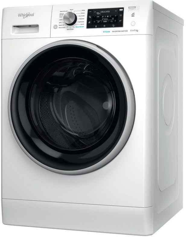 WHIRLPOOL FREESTANDING 11KG WASHER DRYER WHITE | FFWDD1174489BSVUK