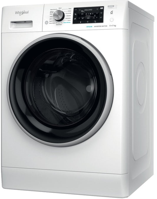 WHIRLPOOL FREESTANDING 11KG WASHER DRYER WHITE | FFWDD1174489BSVUK