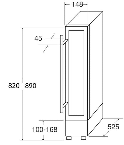 CDA FREESTANDING OR U/COUNTER WINE COOLE | FWC153SS