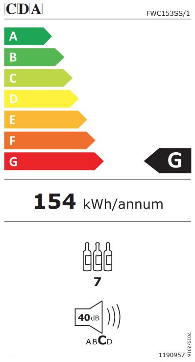 CDA FREESTANDING OR U/COUNTER WINE COOLE | FWC153SS