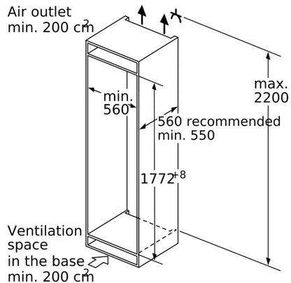 BOSCH BUILT IN TALL FREEZER FLAT HINGE | GIN81VEEOG