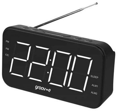 GROOVE LARGE DISPLAY RECHARGEABLE CLOCK RADIO | GVCR02BK