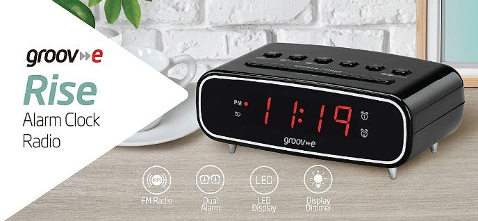 GROOVE  DIGITAL ALARM  CLOCK RADIO | GVCR05BK