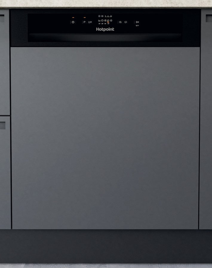 HOTPOINT 14 PLACE SEMI INTEGRATED DISHWASHER BLK | H3BL626BUK