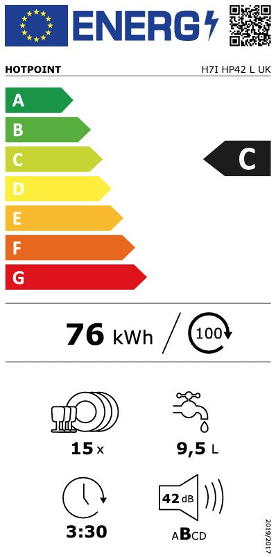 HOTPOINT 15 PLACE FULLY INTEGRATED MAXI TUB DISHWA | H7IHP42LUK