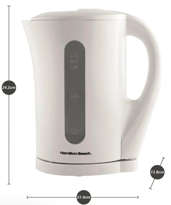 HAMILTON BEACH ESSENTIAL  1.7 LITRE JUG KETTLE WH | HB1107W