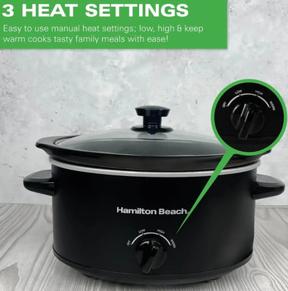 HAMILTON BEACH 3.5 LITRE SLOW COOKER BLACK | HBSC040B