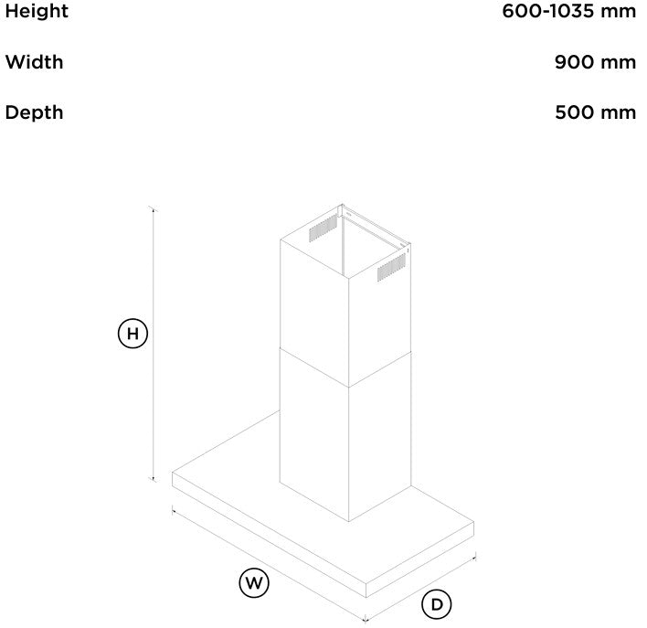 FISHER & PAYKEL 90CM CHIMNEY HOOD BLACK STEEL  | HC90BCBB4