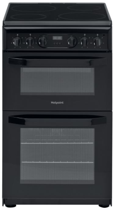 HOTPOINT 50CM FREESTANDING CERAMIC COOKER BLACK | HD5V93CCB