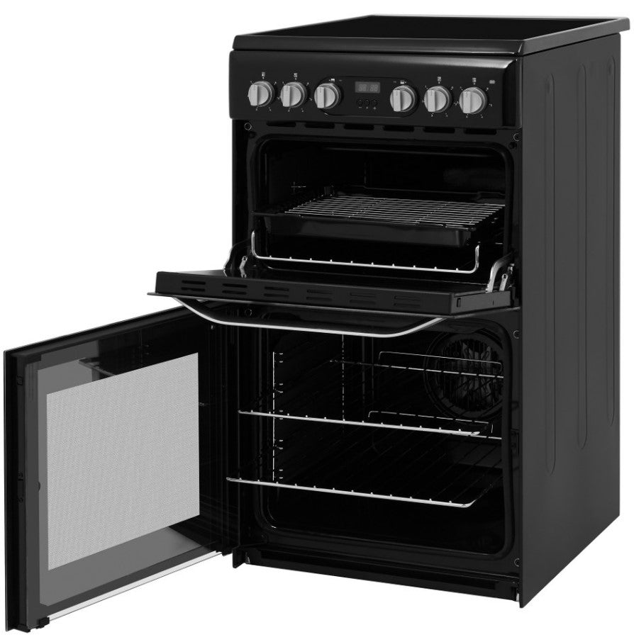 HOTPOINT 50CM FREESTANDING CERAMIC COOKER BLACK | HD5V93CCB