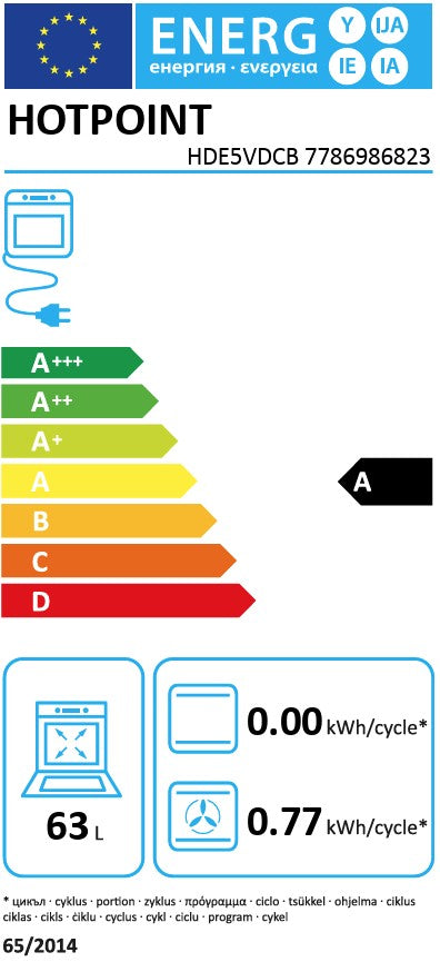 HOTPOINT 50CM CERAMIC  FREESTANDING COOKER BLACK | HDE5VDCB