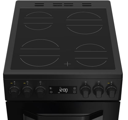 HOTPOINT 50CM CERAMIC  FREESTANDING COOKER BLACK | HDE5VDCB