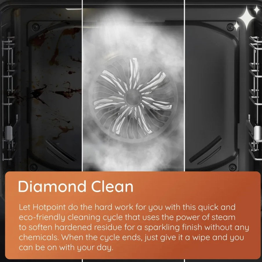 HOTPOINT 60CM FREESTANDING COOKER CERAMIC BLACK | HDE6VDCASB1