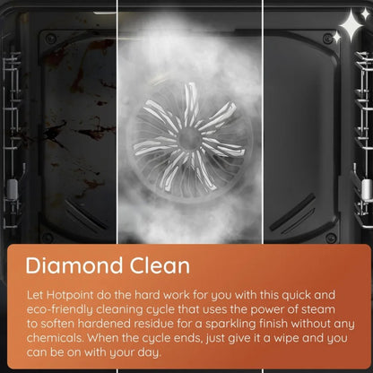 HOTPOINT 60CM FREESTANDING COOKER CERAMIC BLACK | HDE6VDCASB1