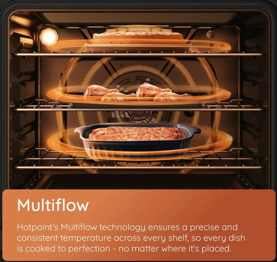 HOTPOINT 60CM FREESTANDING COOKER CERAMIC BLACK | HDE6VDCASB1