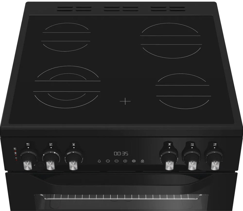 HOTPOINT 60CM FREESTANDING COOKER CERAMIC BLACK | HDE6VDCASB1