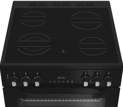 HOTPOINT 60CM FREESTANDING COOKER CERAMIC BLACK | HDE6VDCASB1