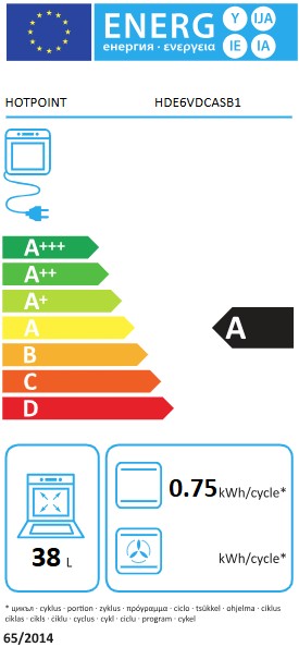 HOTPOINT 60CM FREESTANDING COOKER CERAMIC BLACK | HDE6VDCASB1