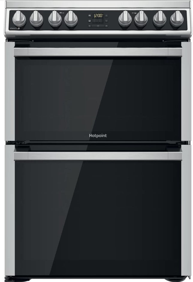 HOTPOINT 60CM FREESTANDING CERAMIC COOKER ST STEEL | HDM67V8D2CXUK