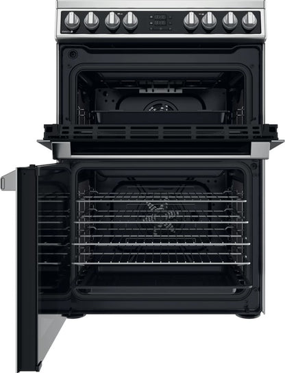 HOTPOINT 60CM FREESTANDING CERAMIC COOKER ST STEEL | HDM67V8D2CXUK