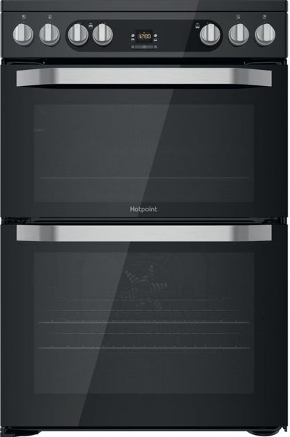 HOTPOINT 60CM FREESTANDING CERAMIC COOKER BLACK | HDM67V9HCB