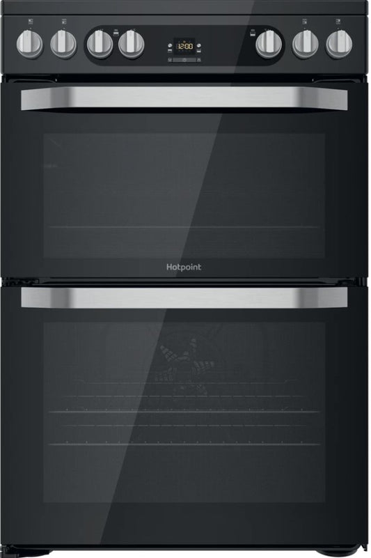 HOTPOINT 60CM FREESTANDING CERAMIC COOKER BLACK | HDM67V9HCB