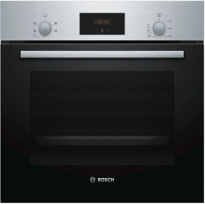 BOSCH BUILT IN SINGLE OVEN BRUSHED STEEL | HHF113BROB