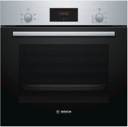 BOSCH BUILT IN SINGLE OVEN BRUSHED STEEL | HHF113BROB