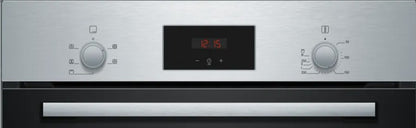 BOSCH BUILT IN SINGLE OVEN BRUSHED STEEL | HHF113BROB