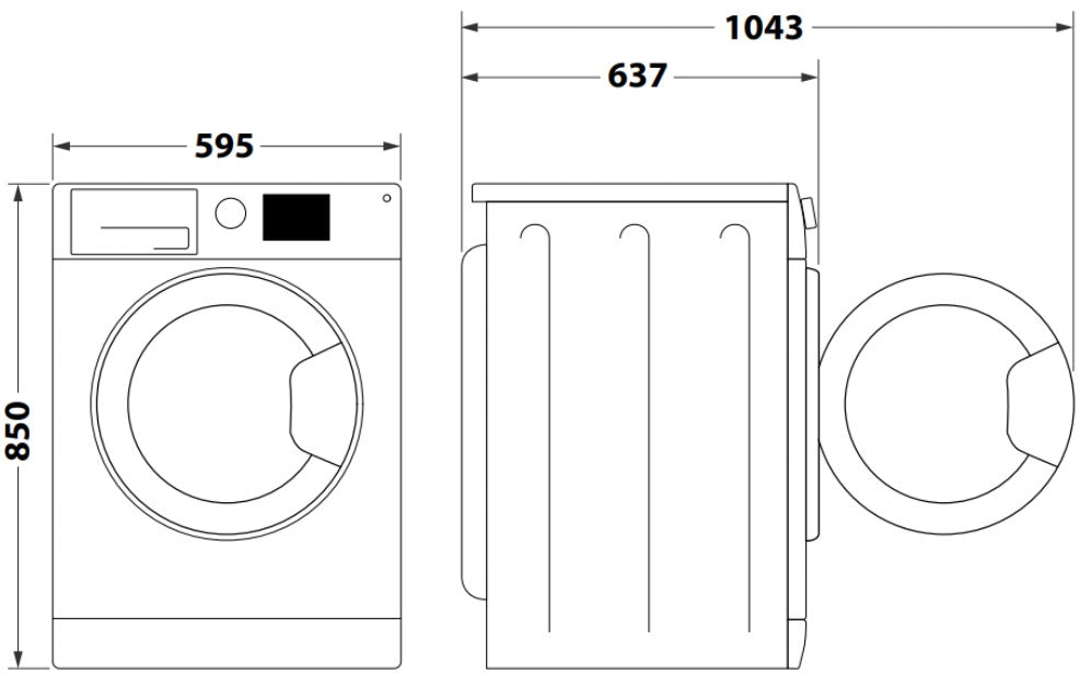 HOTPOINT 9KG 1400RPM WASHING MACHINE BLACK | HNR9W64BSIRE