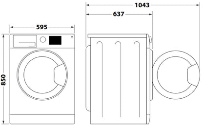 HOTPOINT 9KG 1400RPM WASHING MACHINE BLACK | HNR9W64BSIRE