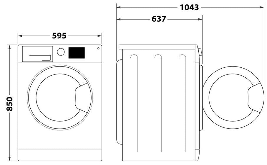 HOTPOINT 9KG 1400RPM WASHING MACHINE GRAPHITE | HNR9W64GGIRE