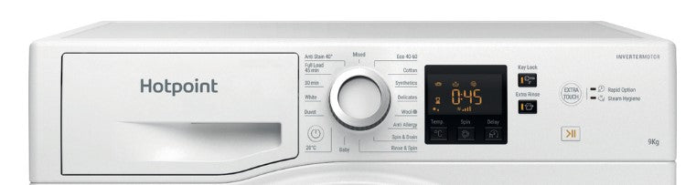 HOTPOINT 9KG 1400RPM WASHING MACHINE WHITE | HNR9W64WSIRE