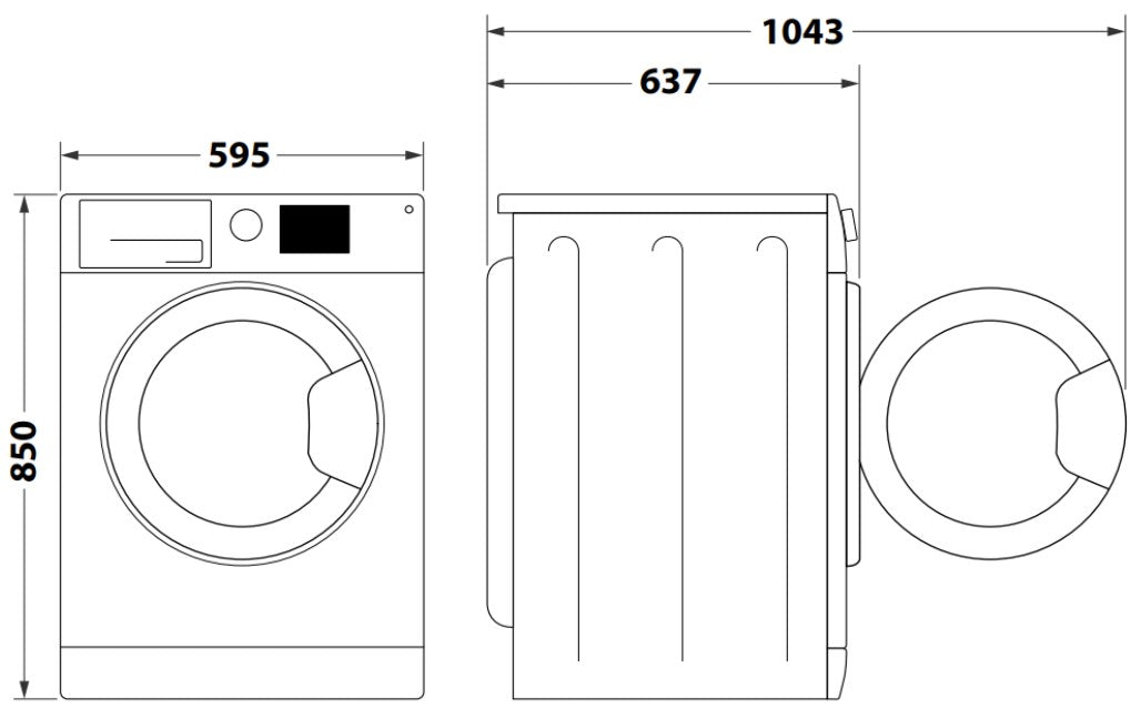 HOTPOINT 9KG 1400RPM WASHING MACHINE WHITE | HNR9W64WSIRE