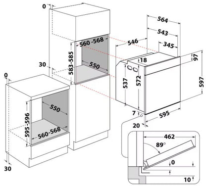 HOTPOINT BUILT IN SINGLE PYROLYTIC OVEN BLK-STEEL | HOI5S8PMOXUK