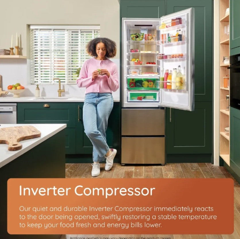 HOTPOINT 60CM TALL FREESTANDING FREEZER INOX | HPMFF6312XBR4UK