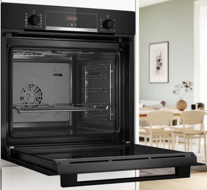 BOSCH SERIES 4 BUILT IN SINGLE OVEN BLACK | HQA534BB3B