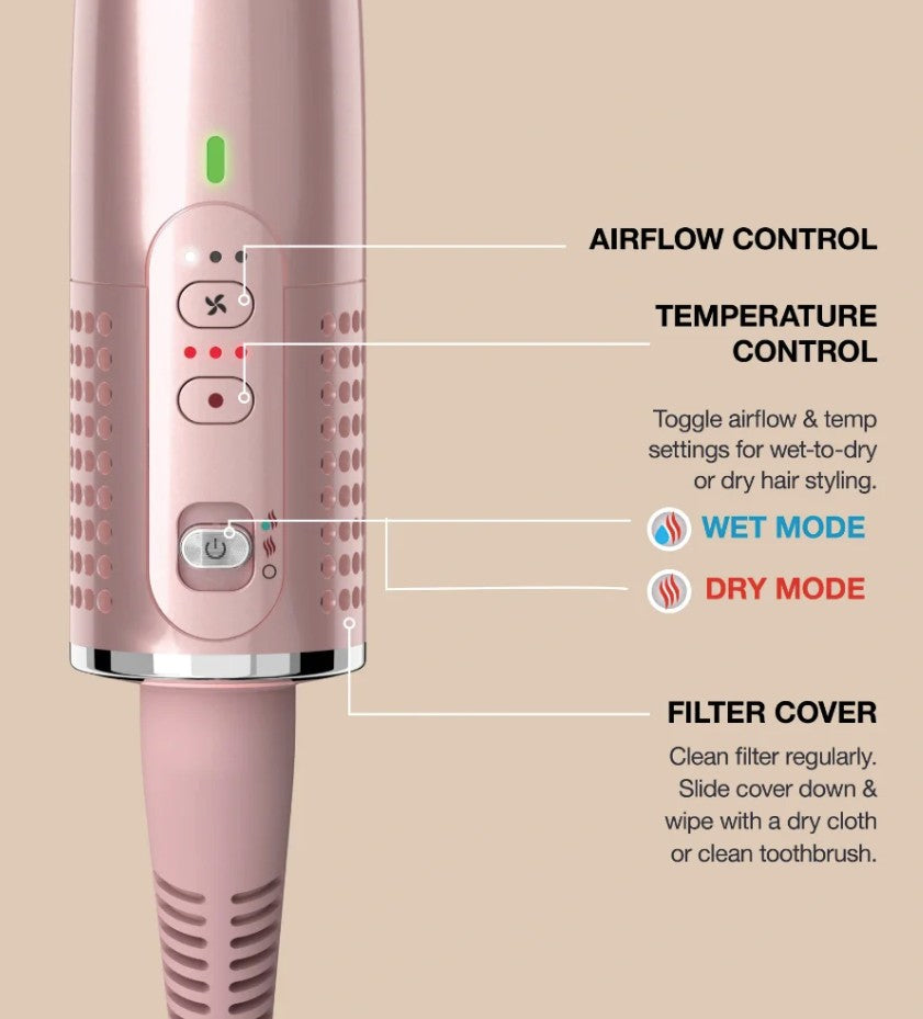 SHARK GLOSSI HOT BRUSH AND AIR GLOSSER  PINK | HT302UKPK