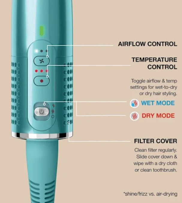 SHARK GLOSSI HOT BRUSH AND AIR GLOSSER TEAL | HT302UKTL