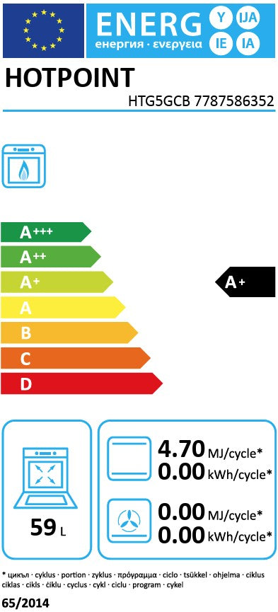 HOTPOINT 50CM TWIN GAS COOKER BLACK | HTG5GCB