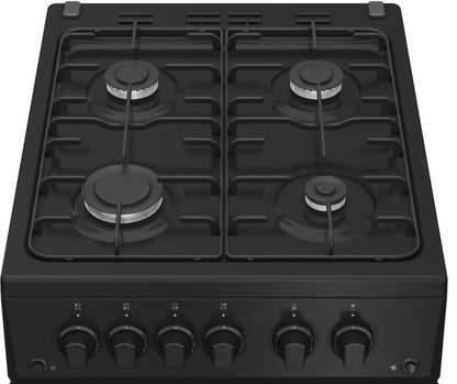 HOTPOINT 50CM TWIN GAS COOKER BLACK | HTG5GCB