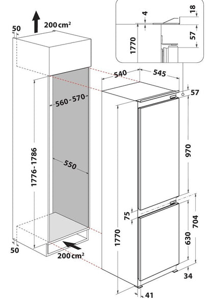 INDESIT 70:30 INTEGRATED FRIDGE FREEZER | IB7030