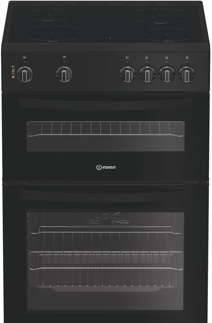 INDESIT 60CM FREESTANDING CERAMIC  COOKER BLACK | IDE6VMB