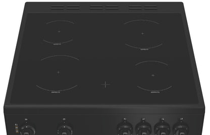 INDESIT 60CM FREESTANDING CERAMIC  COOKER BLACK | IDE6VMB