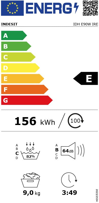 INDESIT 9KG HEAT PUMP DRYER WHITE | IDHE90W