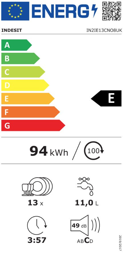 INDESIT 13 PLACE FULLY INTEGRATED DISHWASHER | IN2IE13CN08UK