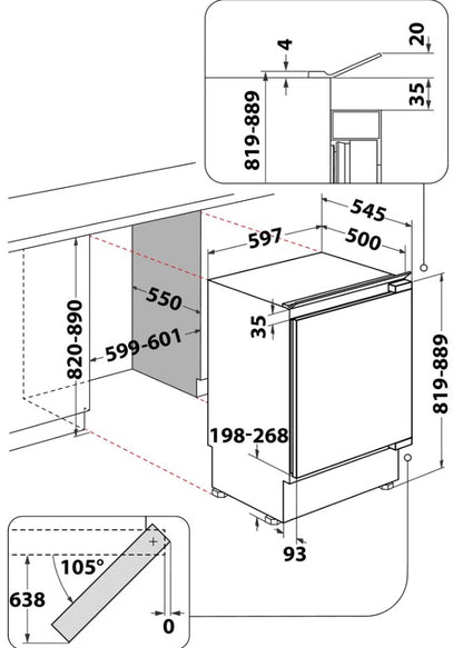 INDESIT BUILT UNDER COUNTER LARDER FRIDGE | INBUL011UK