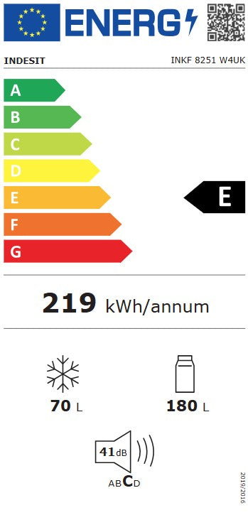 INDESIT FREESTANDING 60:40  FRIDGE FREEZER WHITE  | INKF8251W4UK