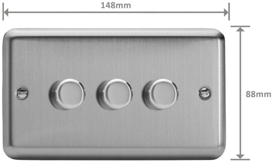 VARILIGHT DIMMER 3G 2W 10-300W M/CHROME | JSDP303