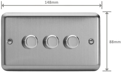 VARILIGHT DIMMER 3G 2W 10-300W M/CHROME | JSDP303